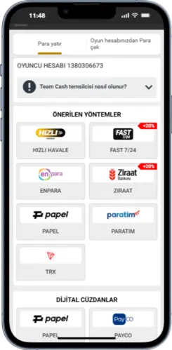 İlk yatırımın yapıldığı depozit bölümü