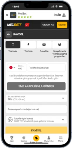 Kayıt formunda kişisel bilgilerin ve TRY para biriminin girilmesi